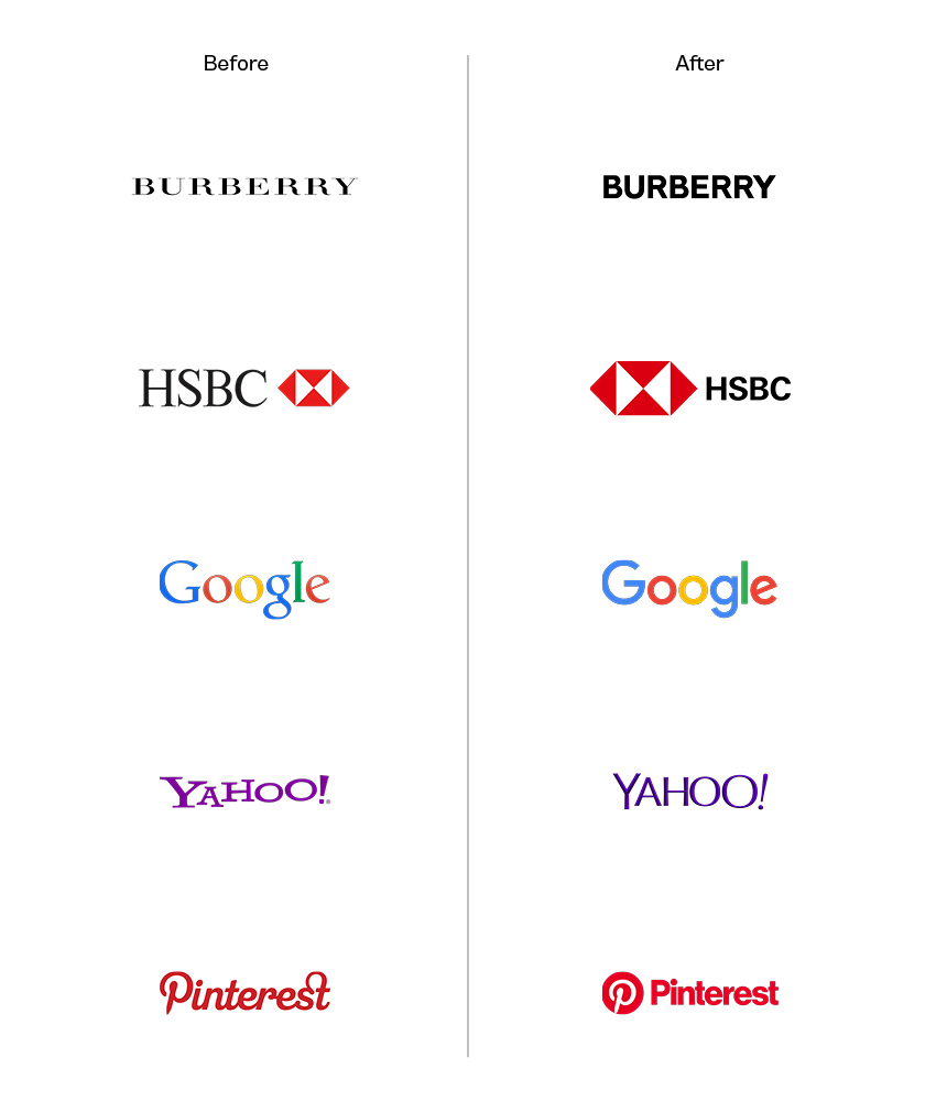 serif logos and their redesigns
